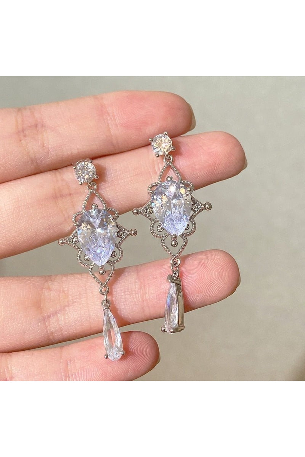 Shiny Waterdrop Crystal Drop Earrings