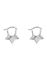 Silver Needle Star Stud Earrings