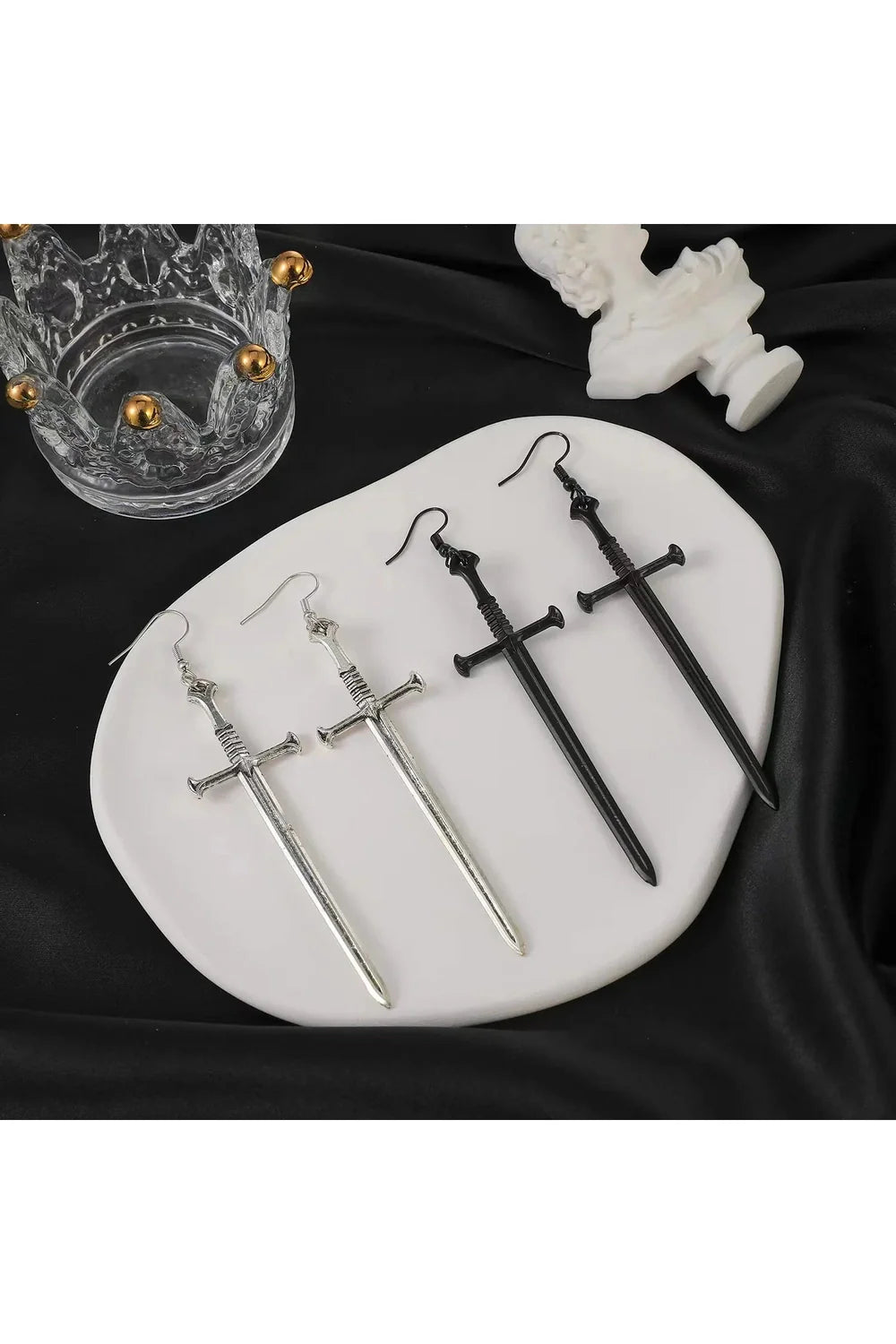 Silver Sword Drop Earring