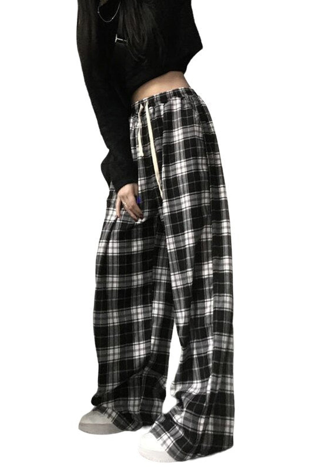 Skater Girl Oversize Plaid Pants