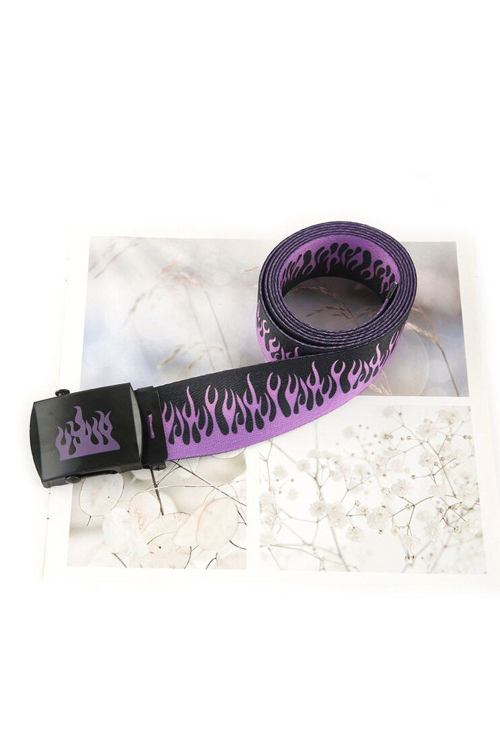 Skater Girl Punk Flame Print Belt