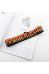 Skater Girl Punk Flame Print Belt