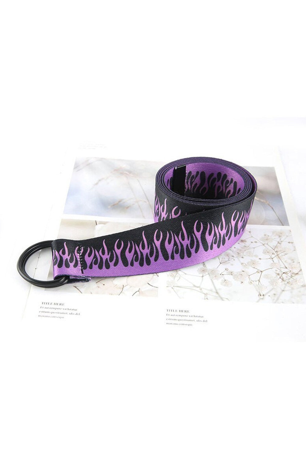 Skater Girl Punk Flame Print Belt