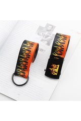 Skater Girl Punk Flame Print Belt