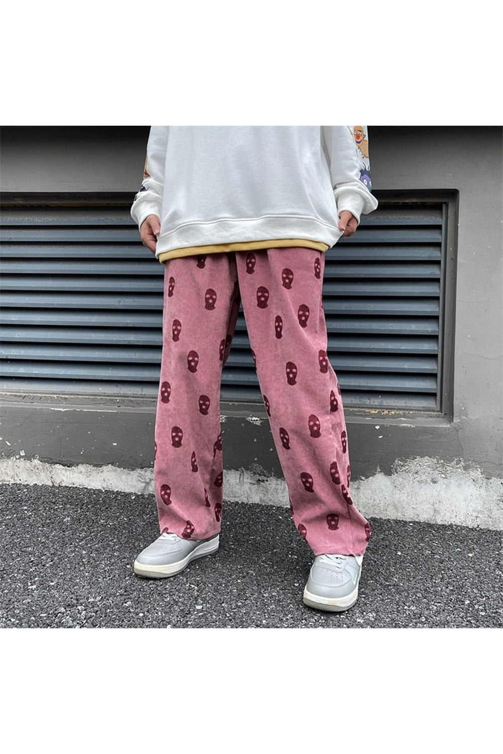 Skater Girl Skull Full Print Corduroy Pants