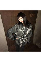 Skeleton Graphic Zip-Up Jacket