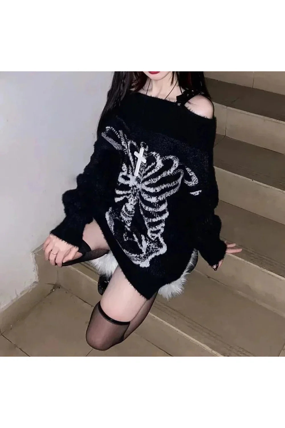 Skeleton Shadow Oversized Sweater