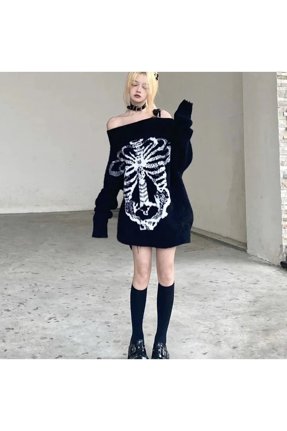 Skeleton Shadow Oversized Sweater