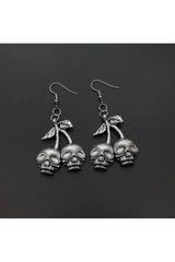 Skull Cherry Drop Earrings