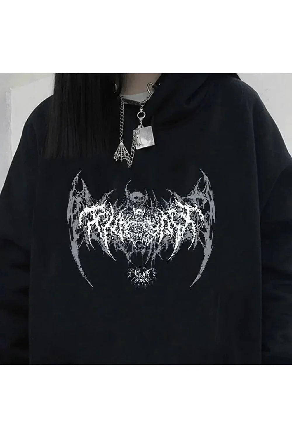 Fall Skull Graphic Unisex Gothic Long Sleeve Hoodie