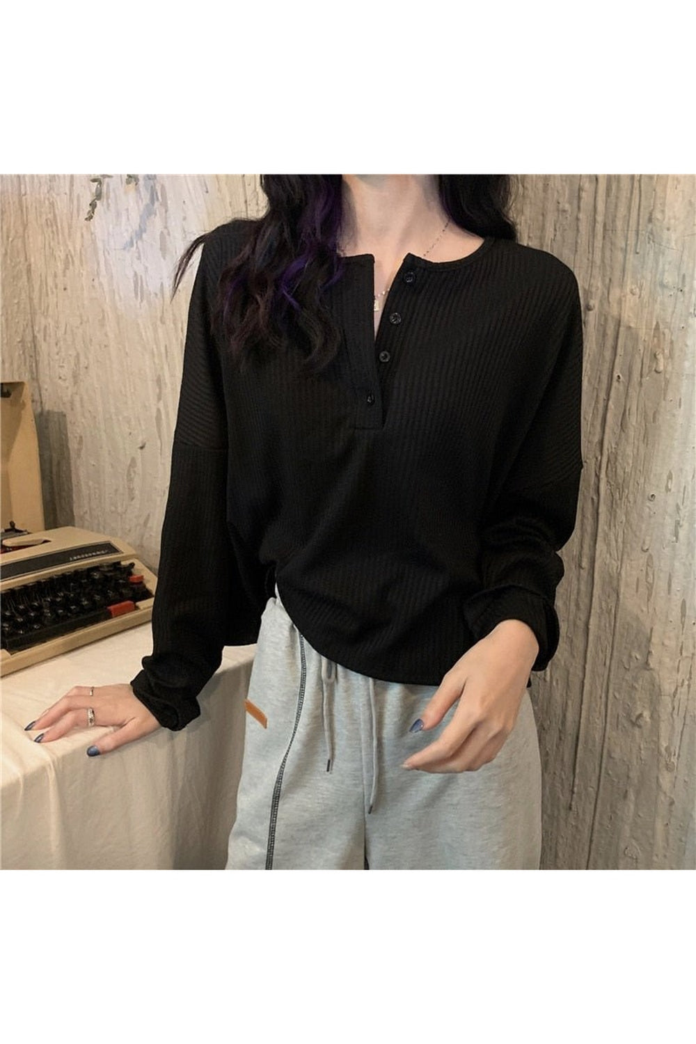 Slim Knitted Pullover Blouse