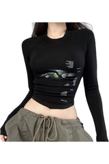 Slim Long Sleeve Crop T-Shirt