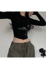 Slim Long Sleeve Crop T-Shirt