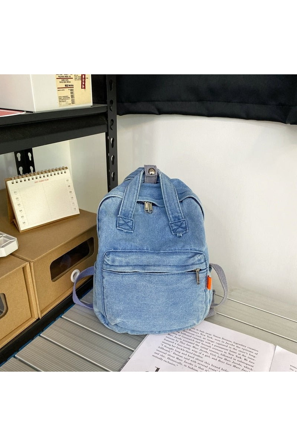 Small Denim Portable Backpack