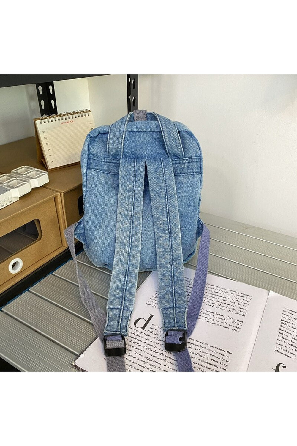 Small Denim Portable Backpack