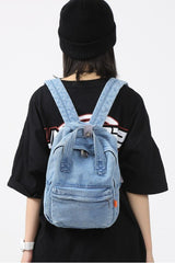 Small Denim Portable Backpack