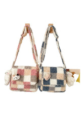 Small Plush Checked Crossbody Bag