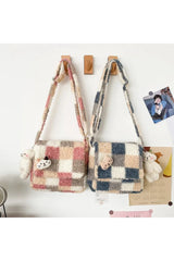 Small Plush Checked Crossbody Bag