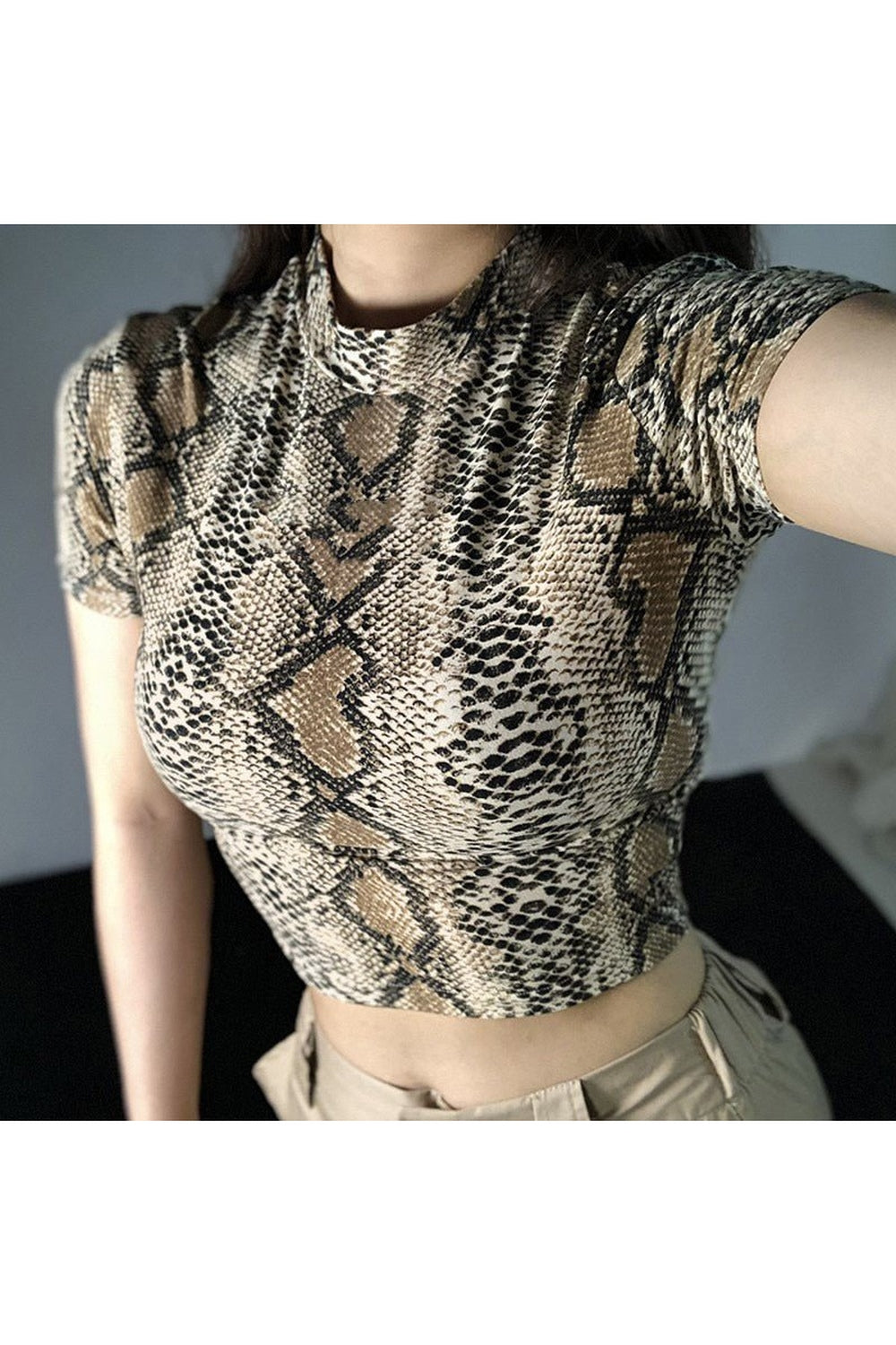 Snake Print Crop Top