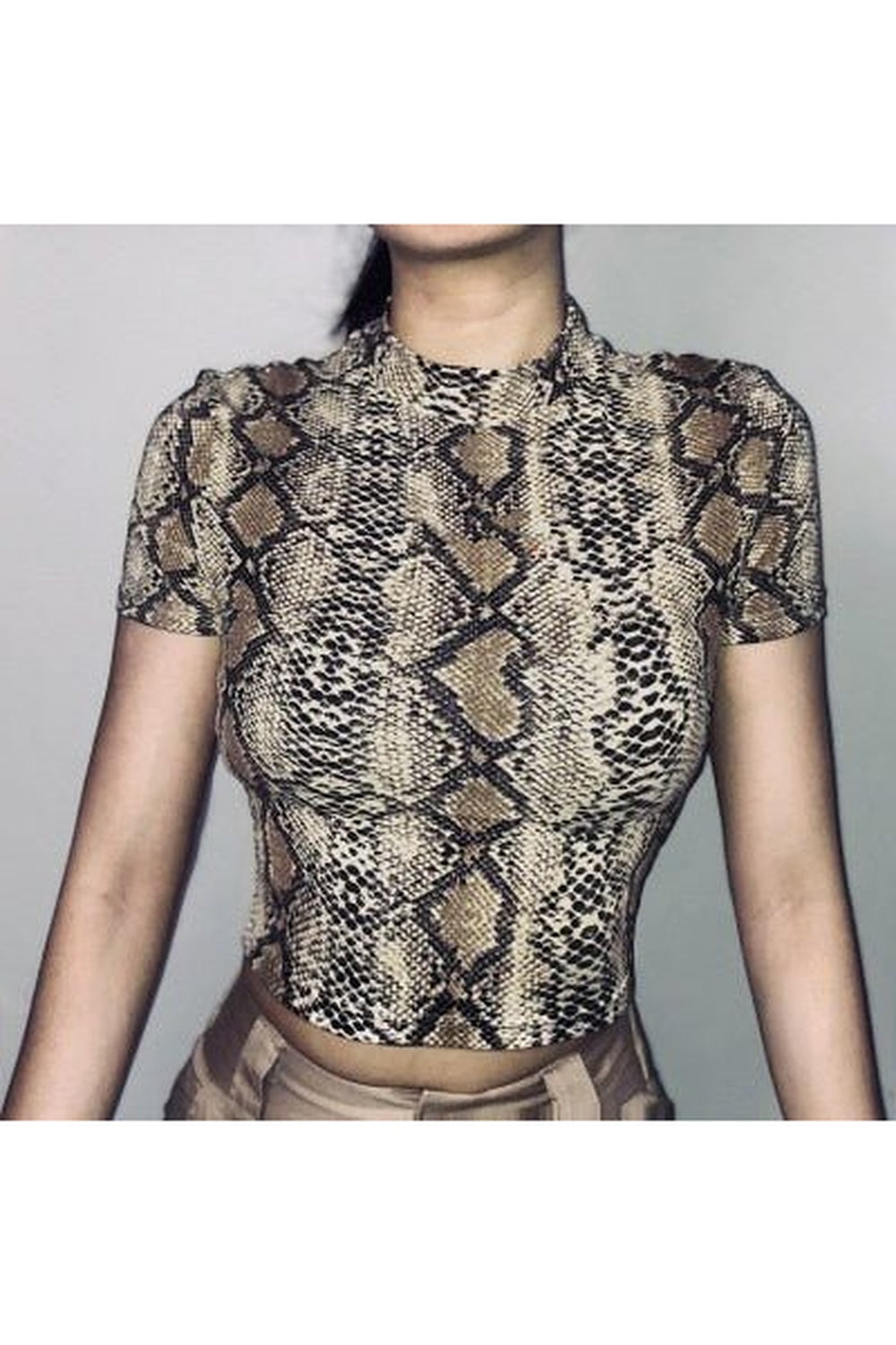 Snake Print Crop Top