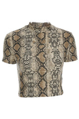 Snake Print Crop Top