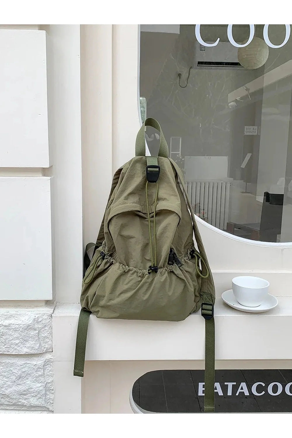 Soft Beige Cinch Backpack