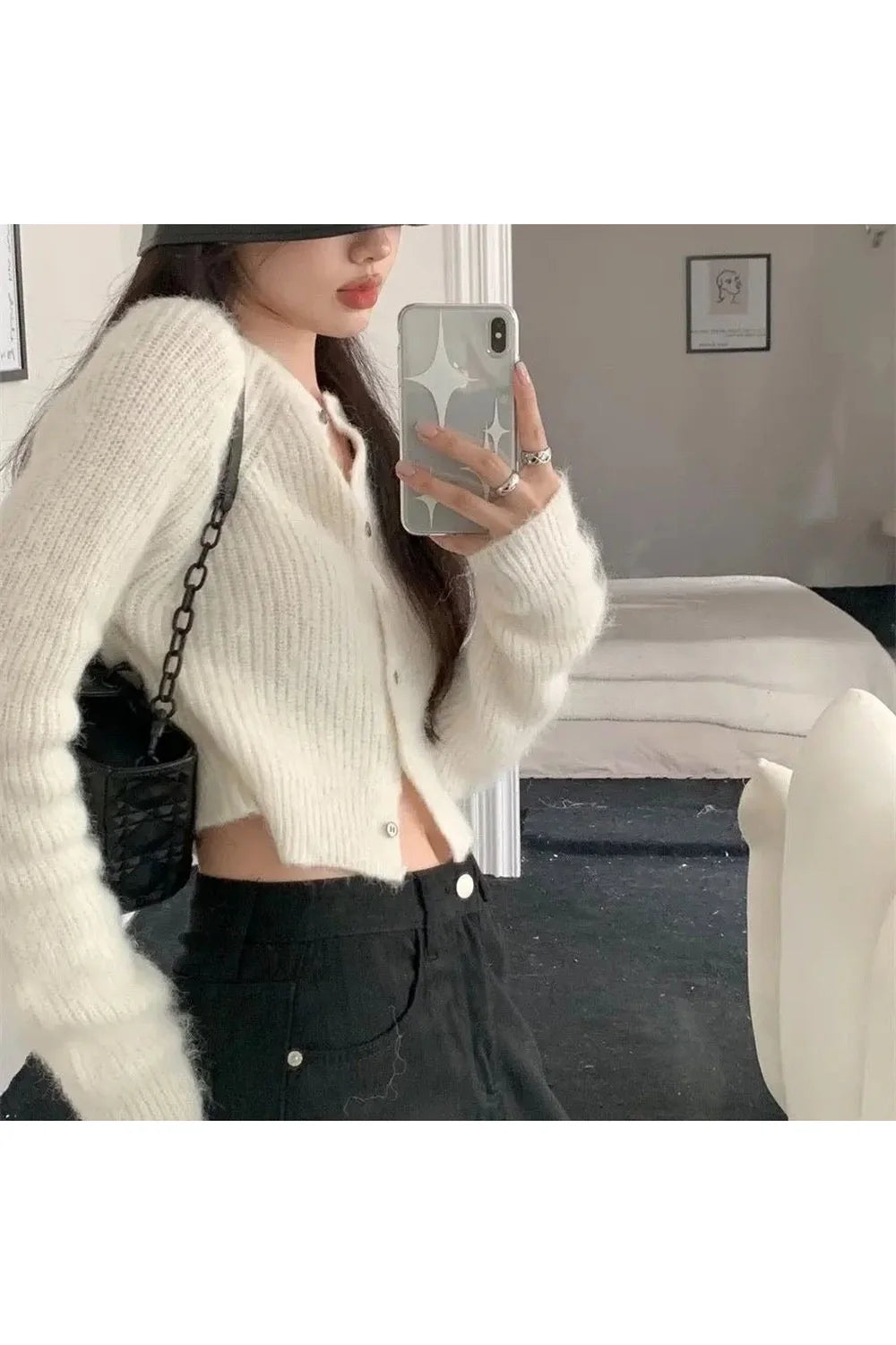 Soft Ribbed Cropped Cardigan