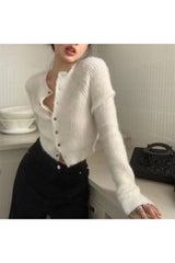 Soft Ribbed Cropped Cardigan