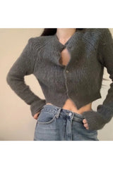 Soft Ribbed Cropped Cardigan