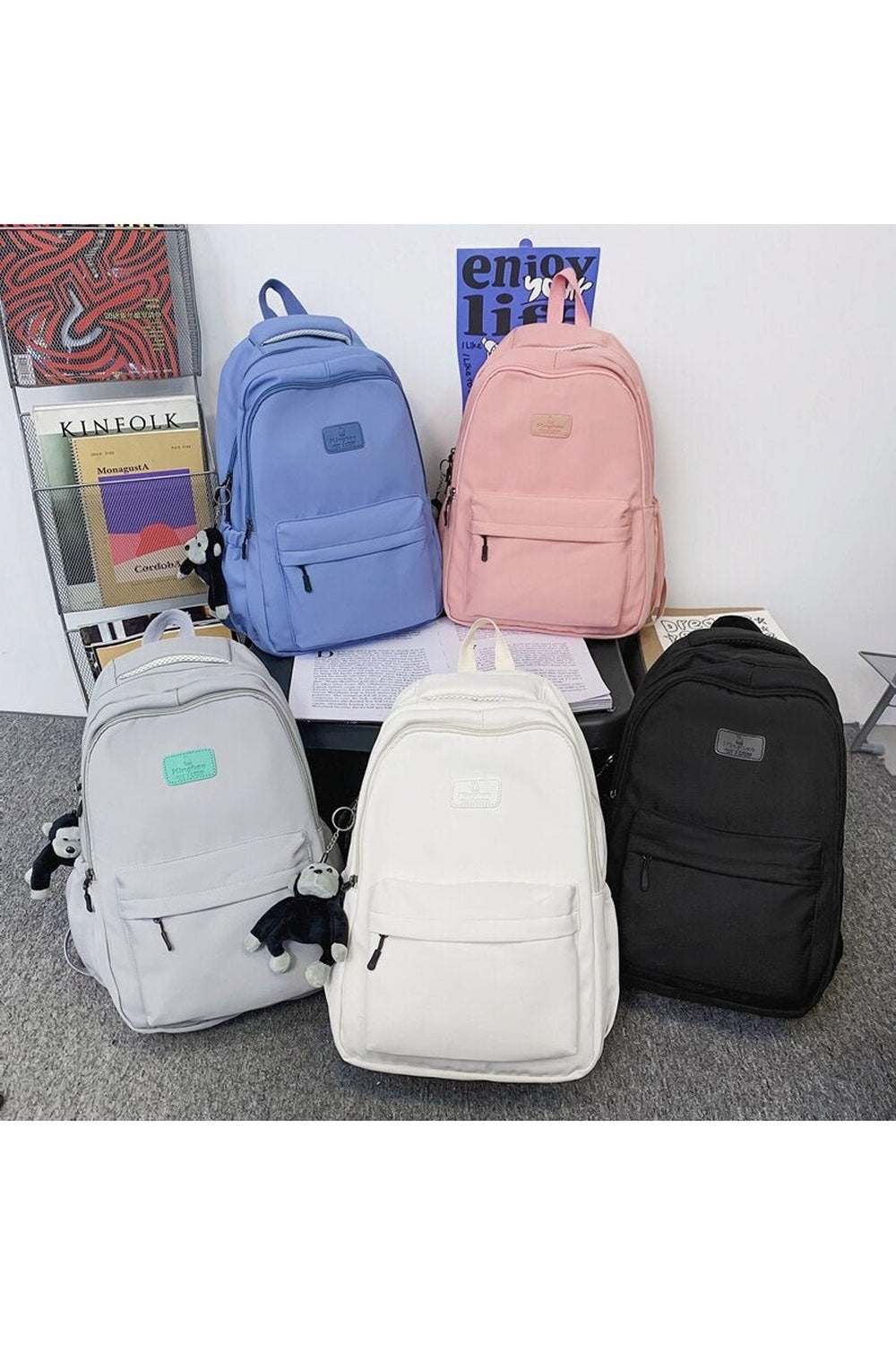 Colorful Nylon Backpack Solid Color Nylon Backpack – Nhuhn