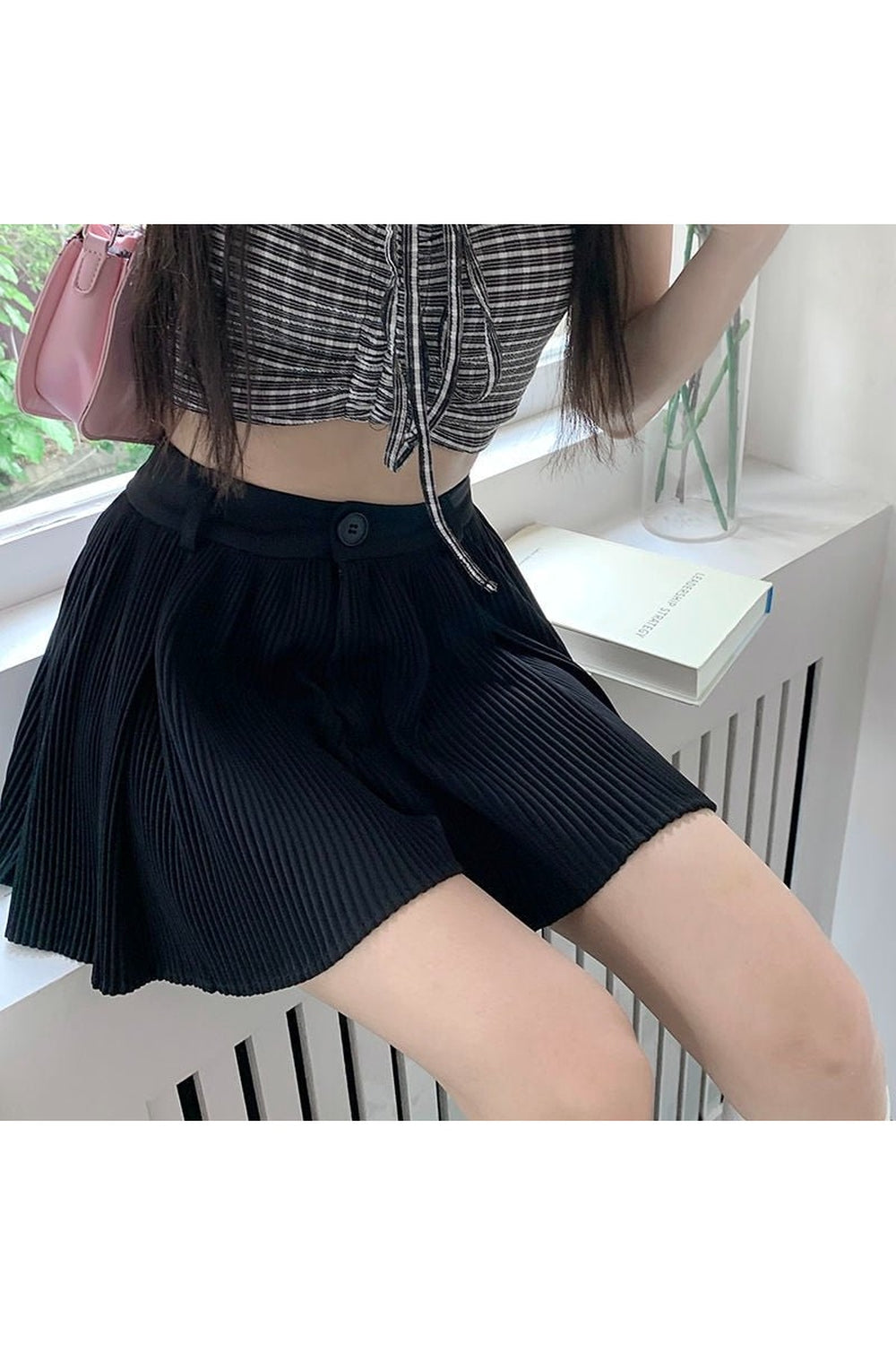 Solid High Waist Shorts