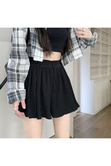 Solid High Waist Shorts