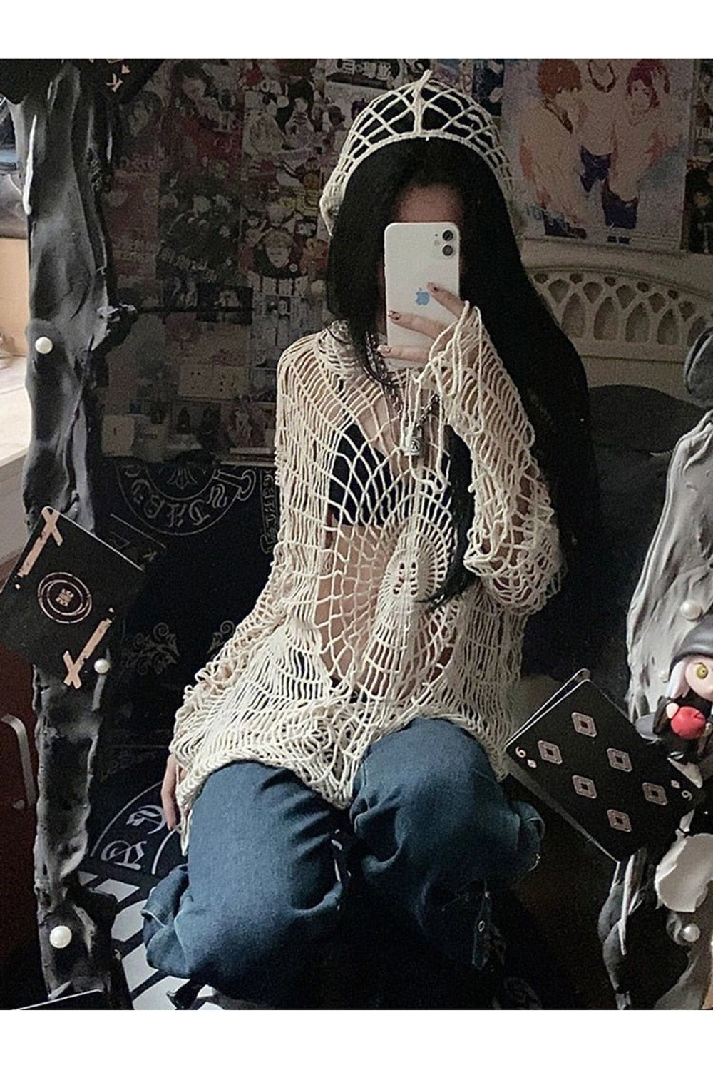 Fall Spider Web Knit Sweater