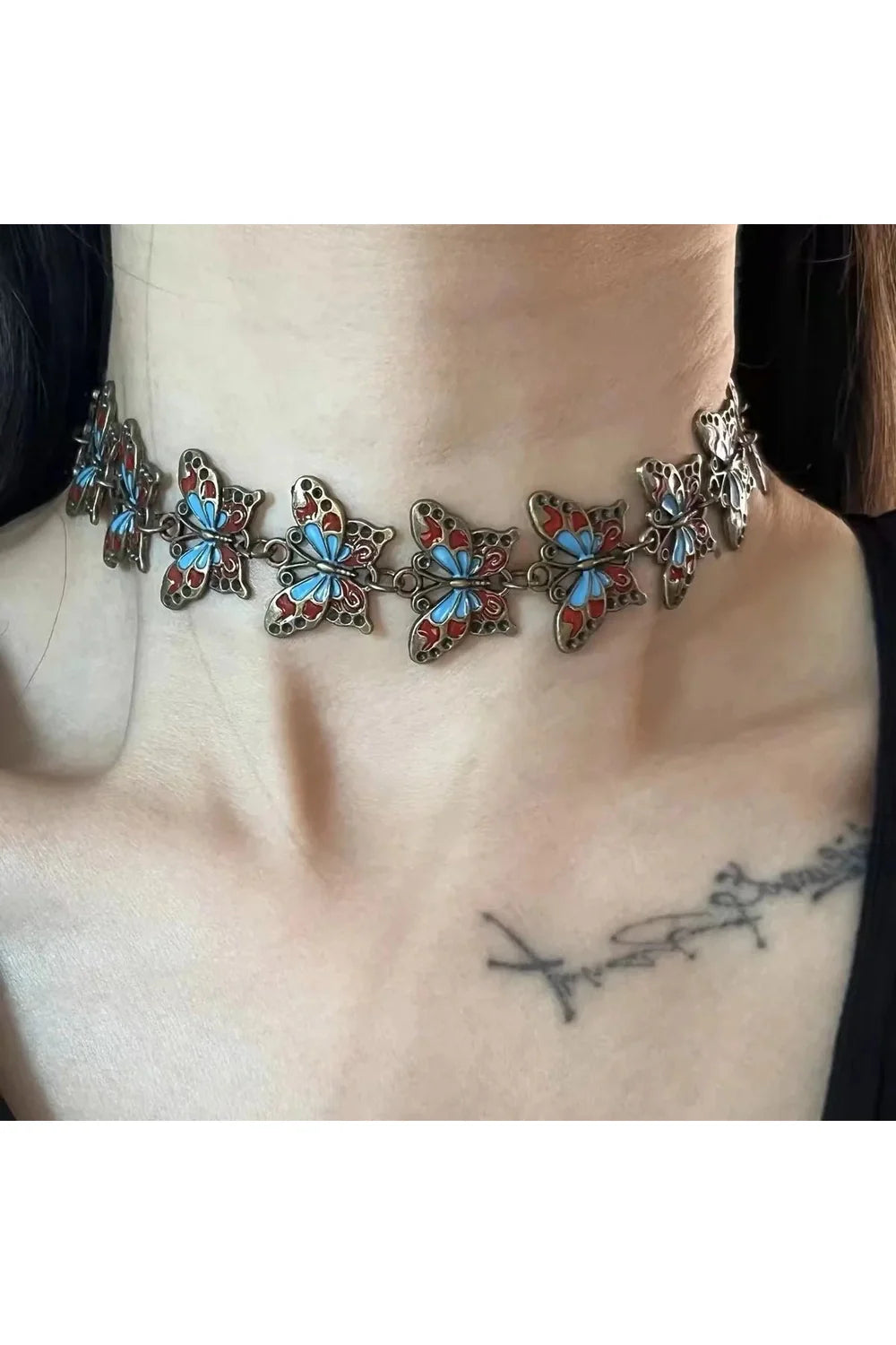 Spiked Heart Chain Choker