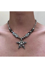 Spiked Heart Chain Choker