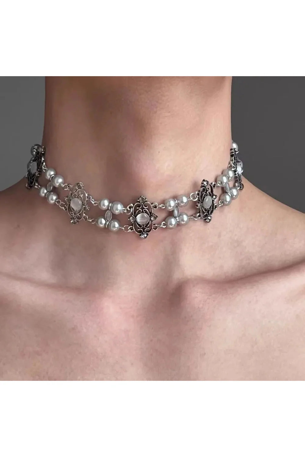 Spiked Heart Chain Choker