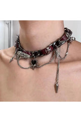 Spiked Heart Chain Choker