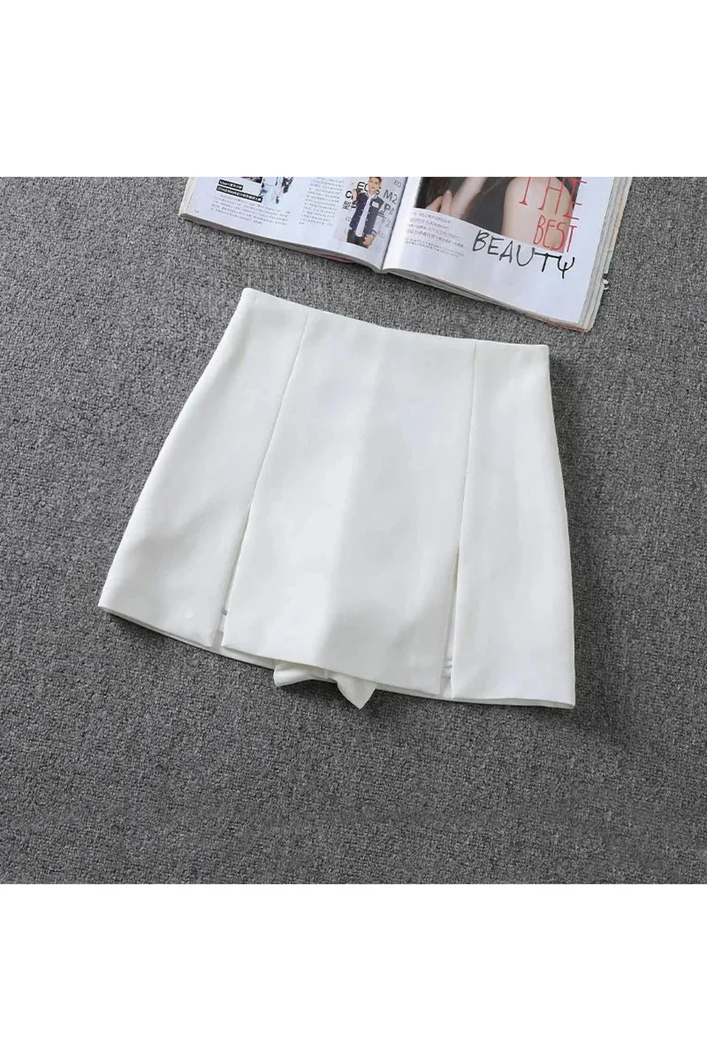 Split Front Black Mini Skirt