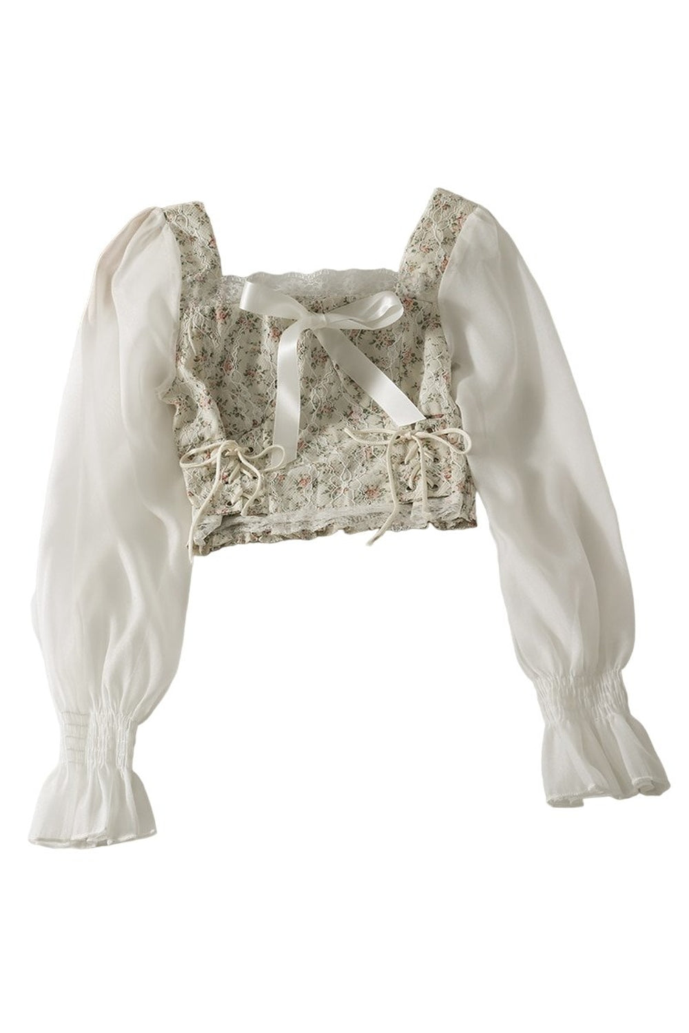 Square Collar Lace Blouse