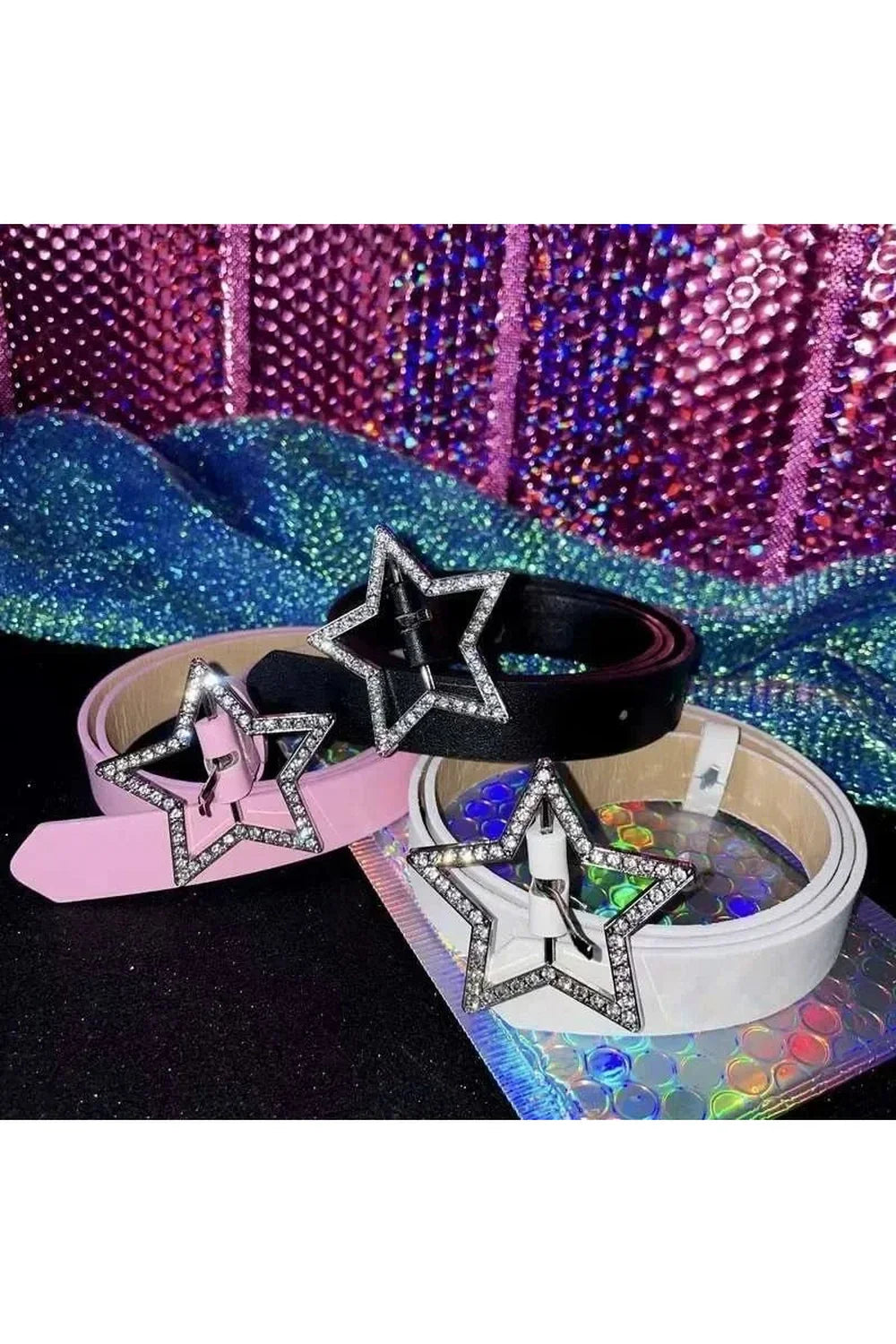 Star Buckle Rhinestone Belt