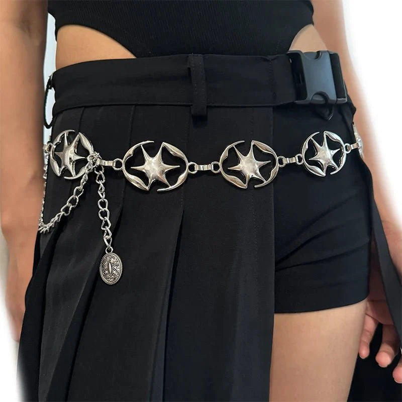 Star-Embellished Chain Belt