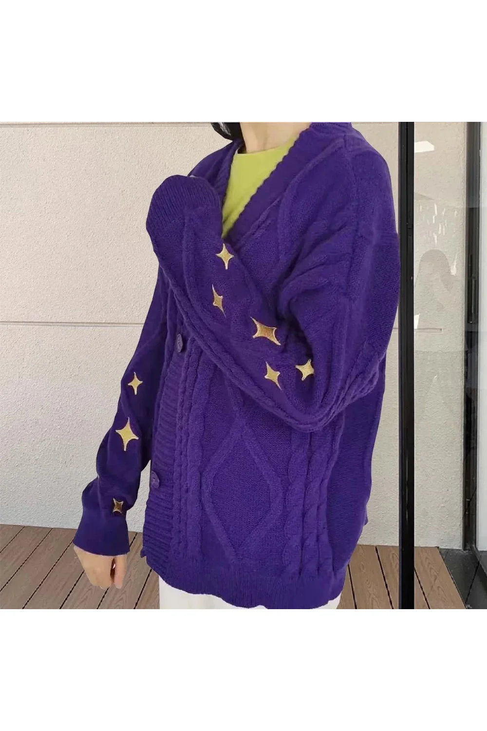 Fall Star Embroidery Sweater