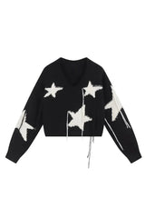 Fall Acubi Star Print Cropped Sweater