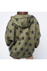 Star Print Sweatshirt Jacket