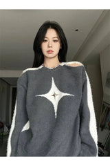 Fall Starlight Distress Knit Sweater