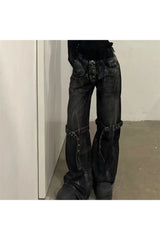 Fall Strap Design Rock Style Jeans