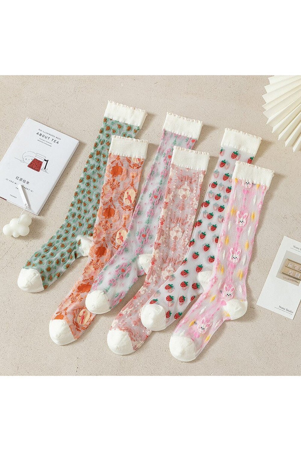 Strawberry Crystal Silk Socks