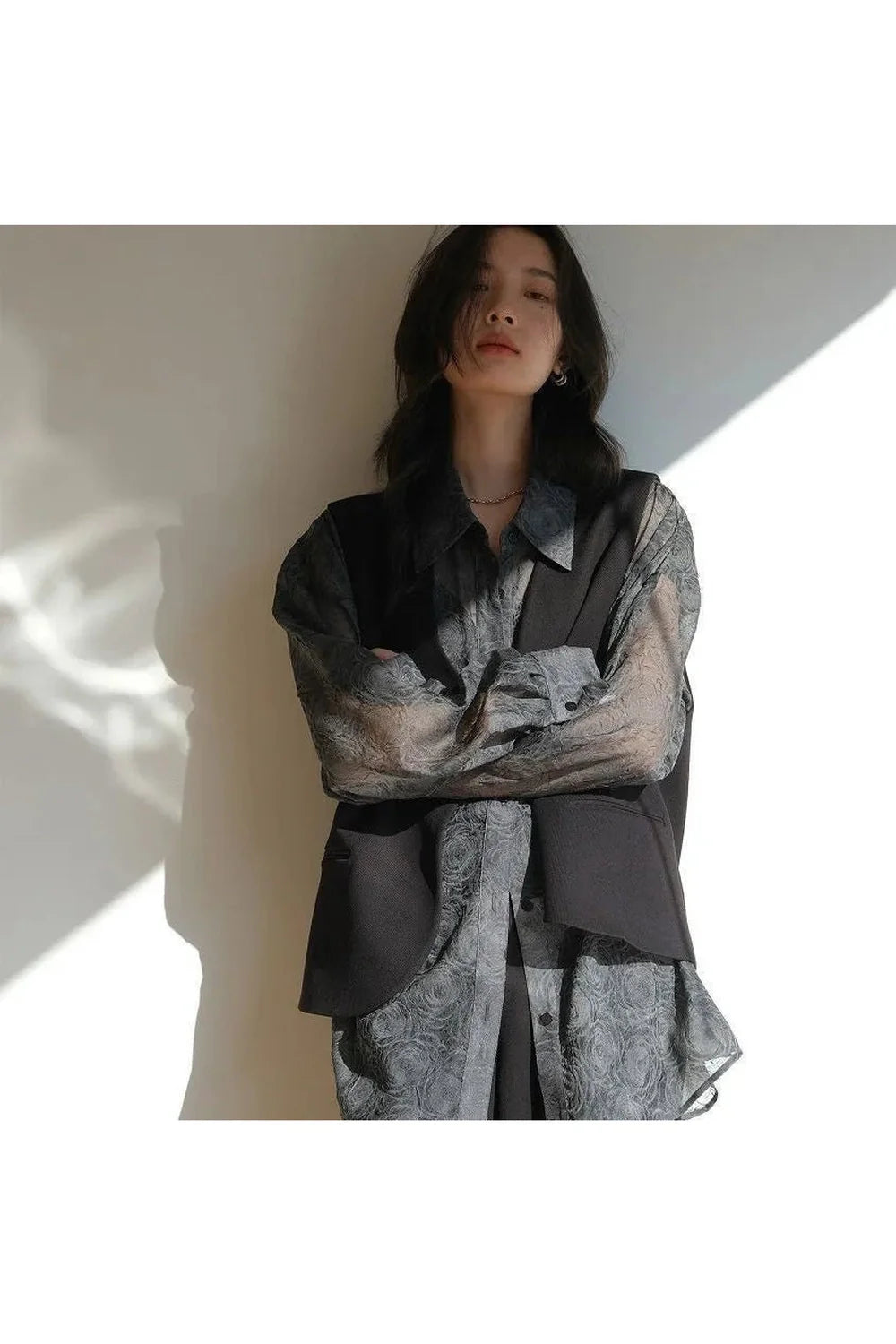 Streetwear Hemd mit Laternenärmeln