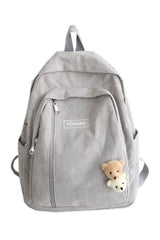 Stripe Corduroy School Backpack