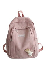 Stripe Corduroy School Backpack